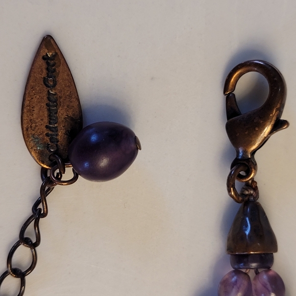 COLDWATER CREEK Ornate Etched Purple, Red, & Copper Bi-strand Beaded Necklace - Picture 12 of 14